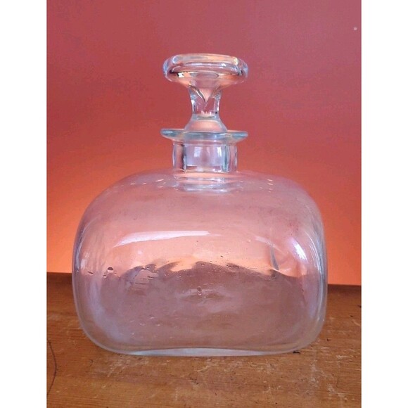 Blenko Williamsburg Custom Glass Bottle Hand-blown Ship's Decanter With Stopper - Picture 4 of 14